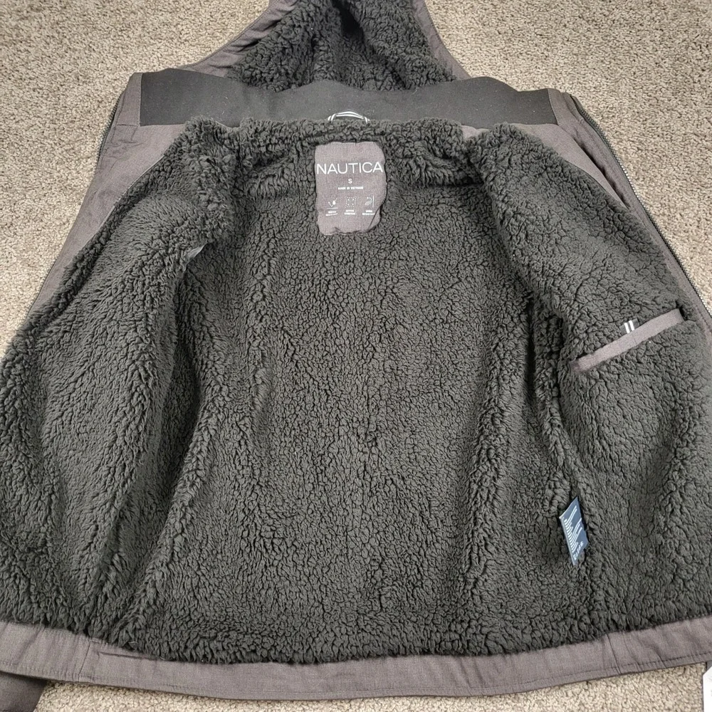 Nautica Performance Hooded Jacket Men S Water Resistant Wind Resistant Dark Gray